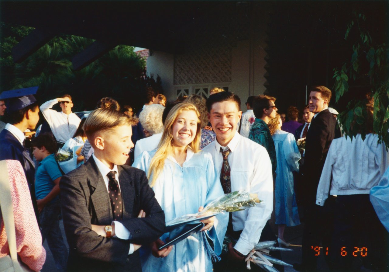 Jen graduation from High School with Dave June 91